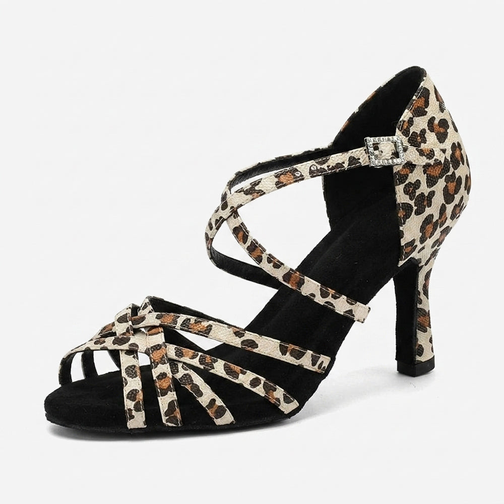 Zalia | Cross Strap Open Toe Dance Shoes